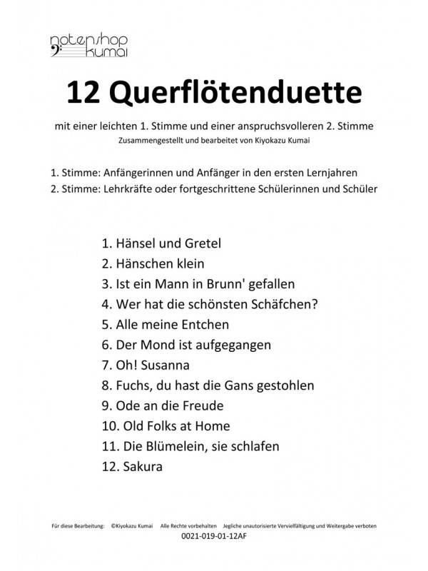 12 leichte Duette