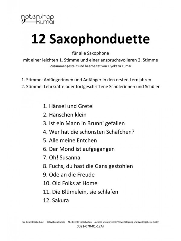 12 leichte Duette