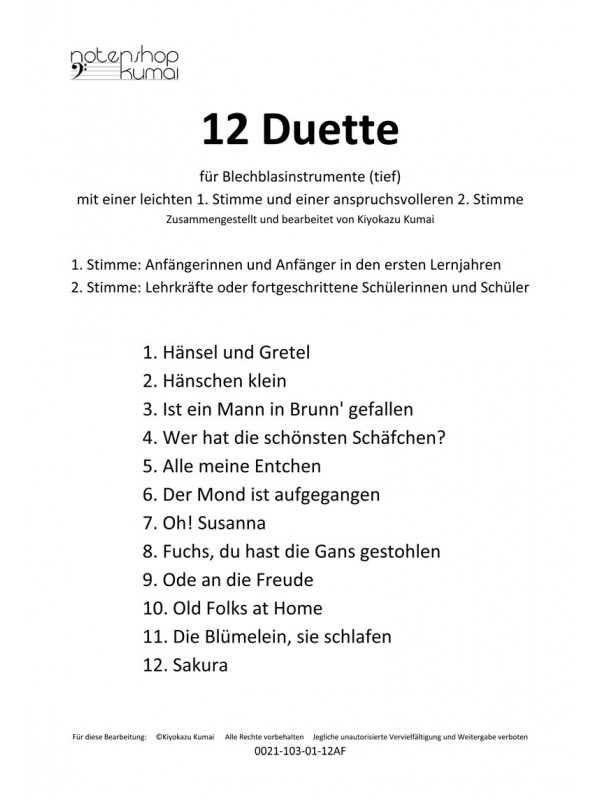12 leichte Duette